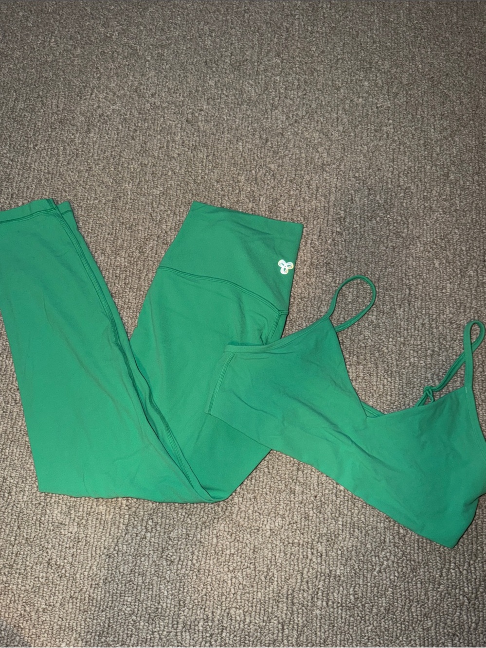 TNA Green Bralette and Leggings Set